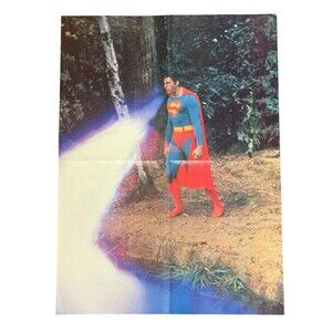 VTG 1978 Superman Poster 16 X 21 OG Christopher Reeves Double Sided Movie Promo